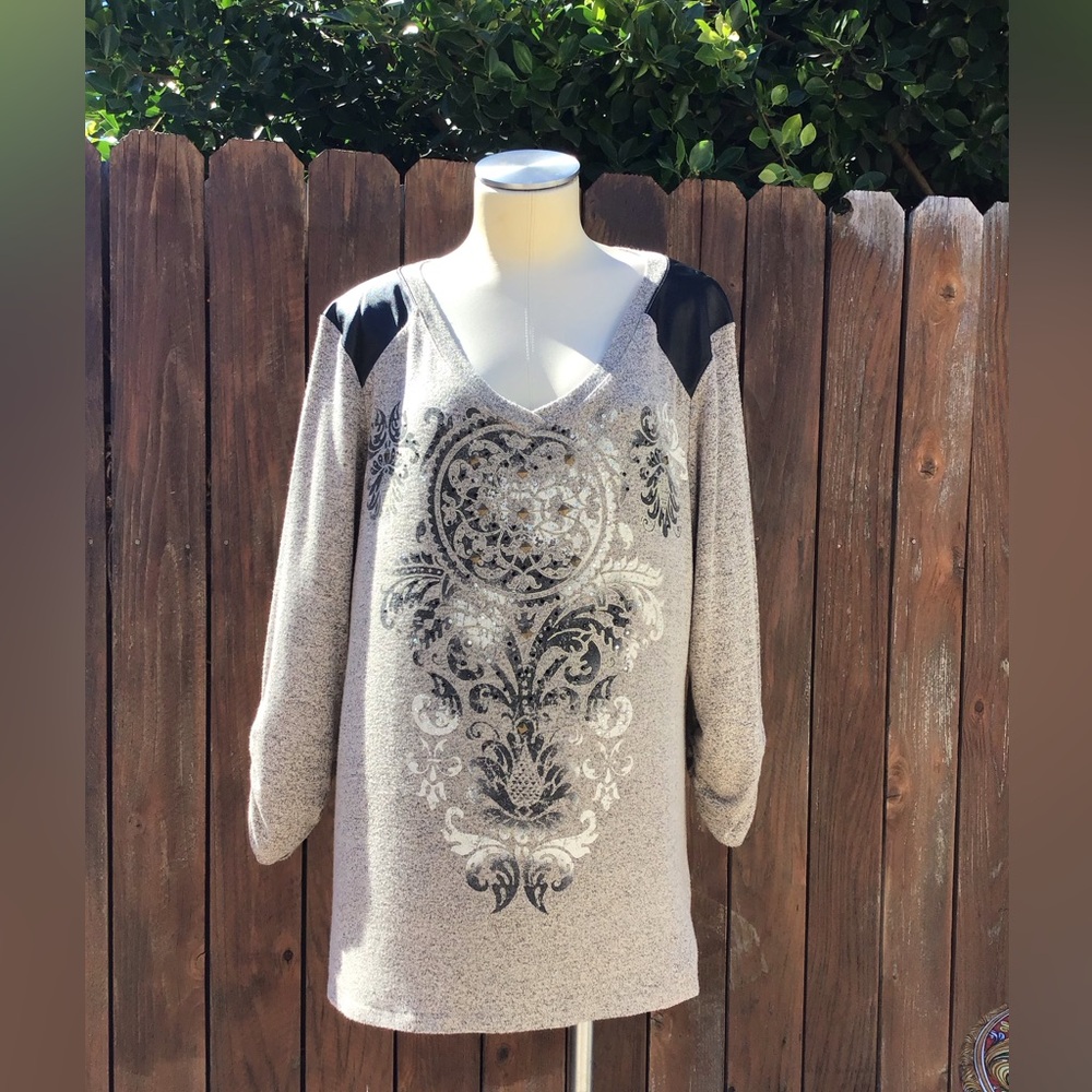 Style & Co Patterned V-Neck Top Item #204